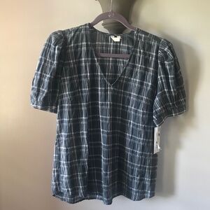 Treasure & Bond Plaid Woven Blouse Size M